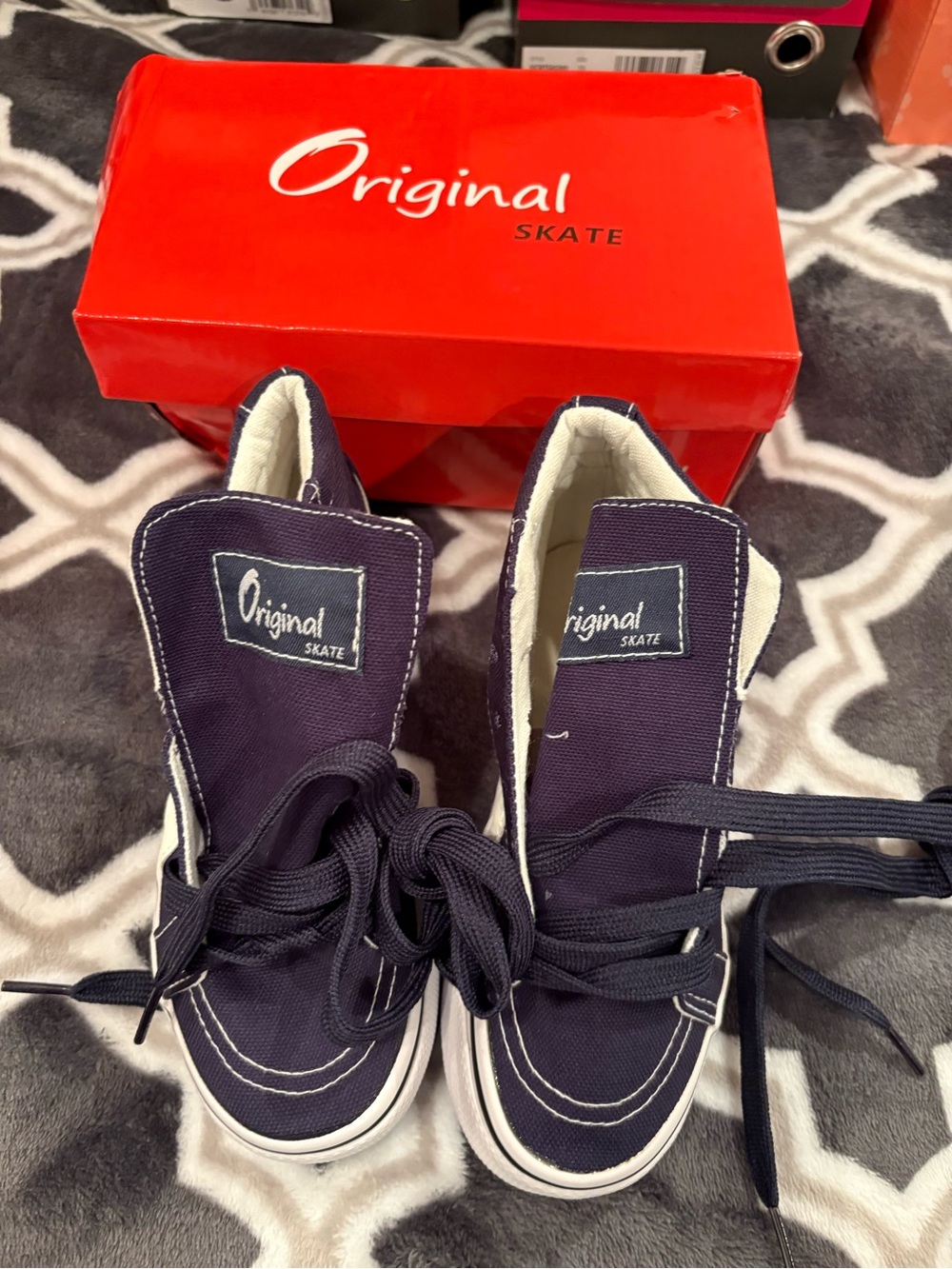 Kid’s High-Top Canvas Sneakers in Navy